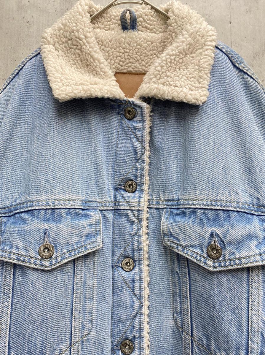 Spick-Span 5 1 2 スピック＆スパン ボア デニム ジャケット size38 水色 レディース