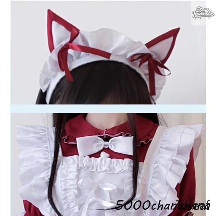メイド服 コスプレ メイド コスプレ衣装 レディース エプロン リボン 兎カチューシャ 大人ロリータワンピース 5点セット フリ WWW_TRAVELLANDINDIA_COM