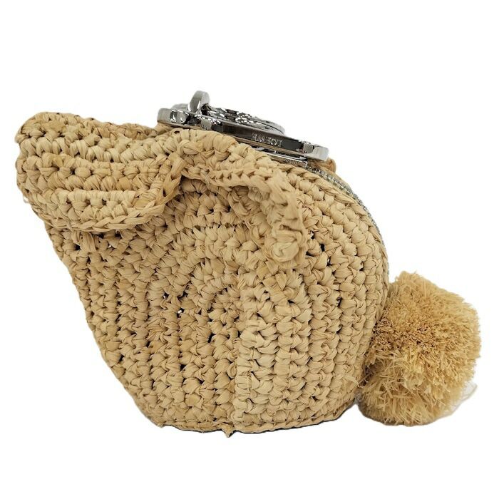 LOEWE バニーチャーム コインケース ラフィア レザー ナチュラル