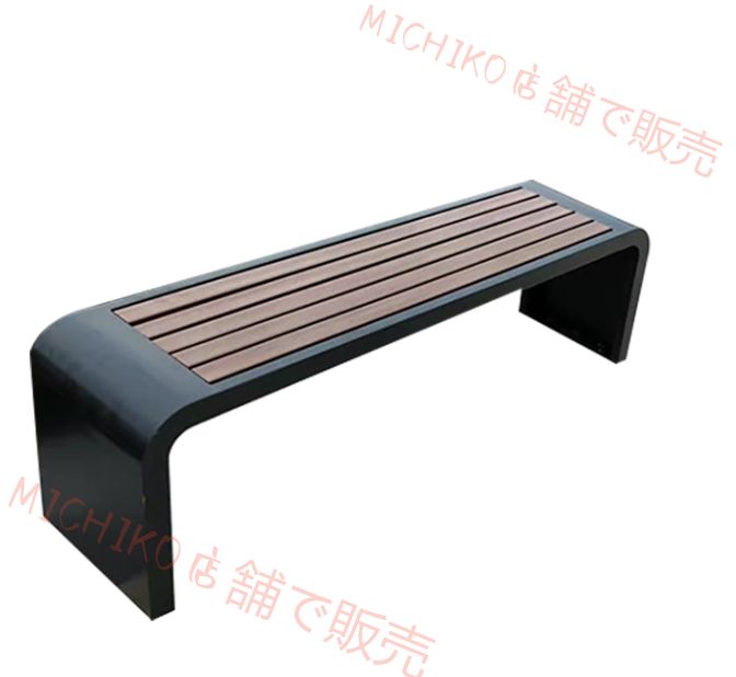 アウトドアガーデンベンチ 2人用ガーデンベンチ 頑丈な鉄製メタルフレーム付き バックレスベンチ 高負荷耐性 耐候性 公園 フロントポーチ 裏庭用 120x40x45cm