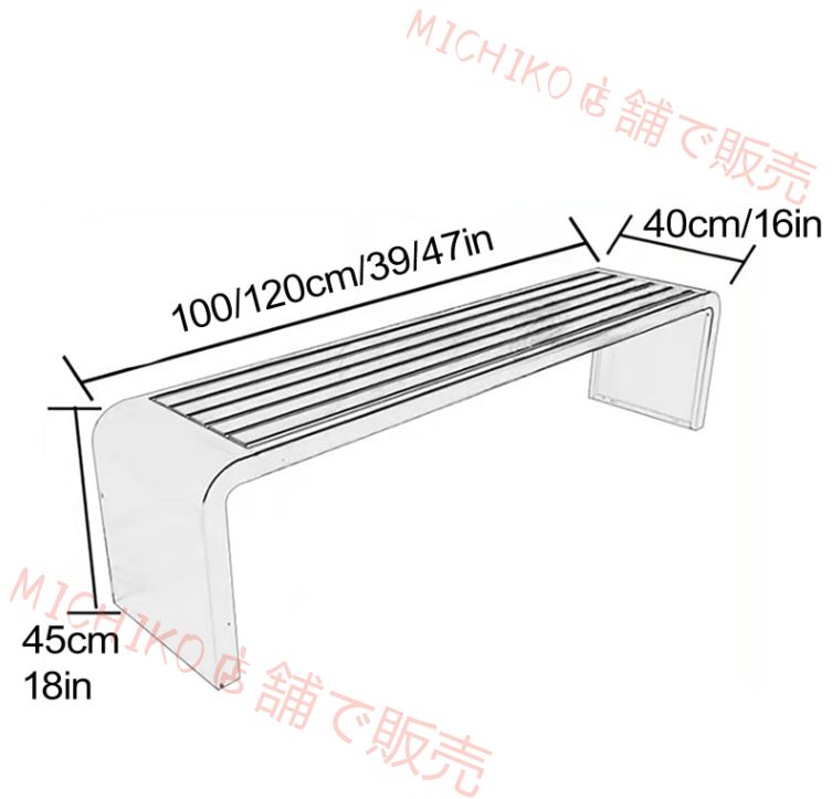  アウトドアガーデンベンチ 2人用ガーデンベンチ 頑丈な鉄製メタルフレーム付き バックレスベンチ 高負荷耐性 耐候性 公園 フロントポーチ 裏庭用 120 x 40 45 cm 縁台 アルミ縁台 ガーデンファニチャー