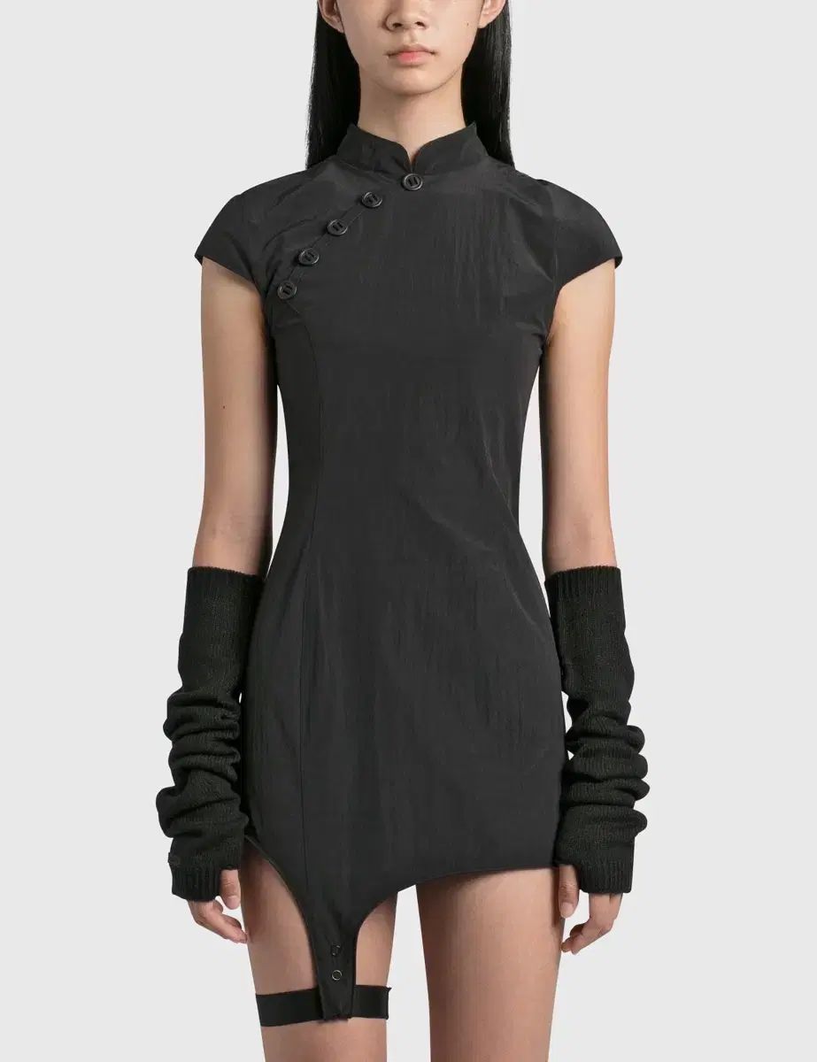 ヘインソ HYEIN SEO チャイナドレス ネック ONE PIECE グレー サイズ ONE ゴープコア