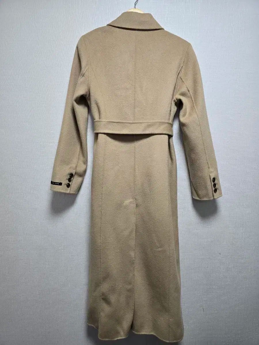 ナンニング9 ウール ベージュ ベルト ロング コート