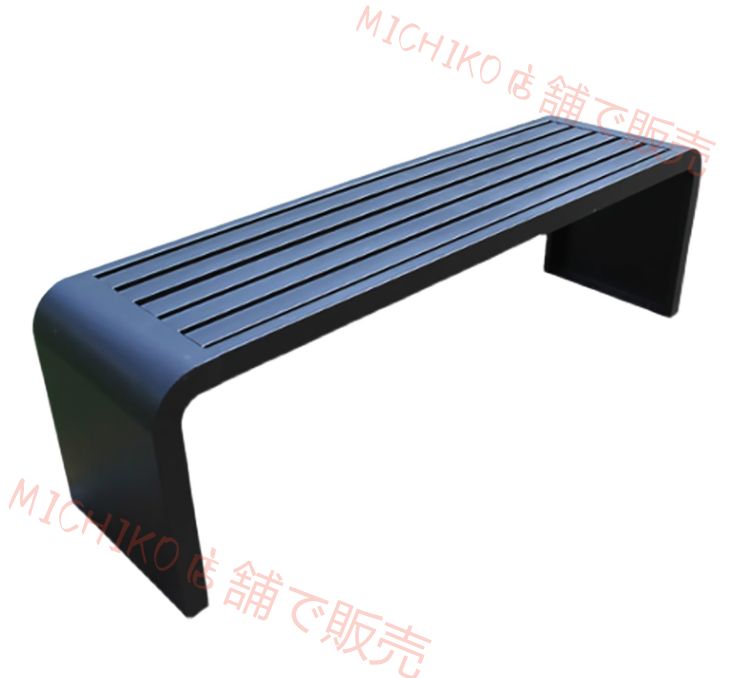 アウトドアガーデンベンチ 2人用ガーデンベンチ バックレスパティオベンチ アウトドアメタルベンチ 耐候性 公園 フロントポーチ 裏庭用 120x40x45cm