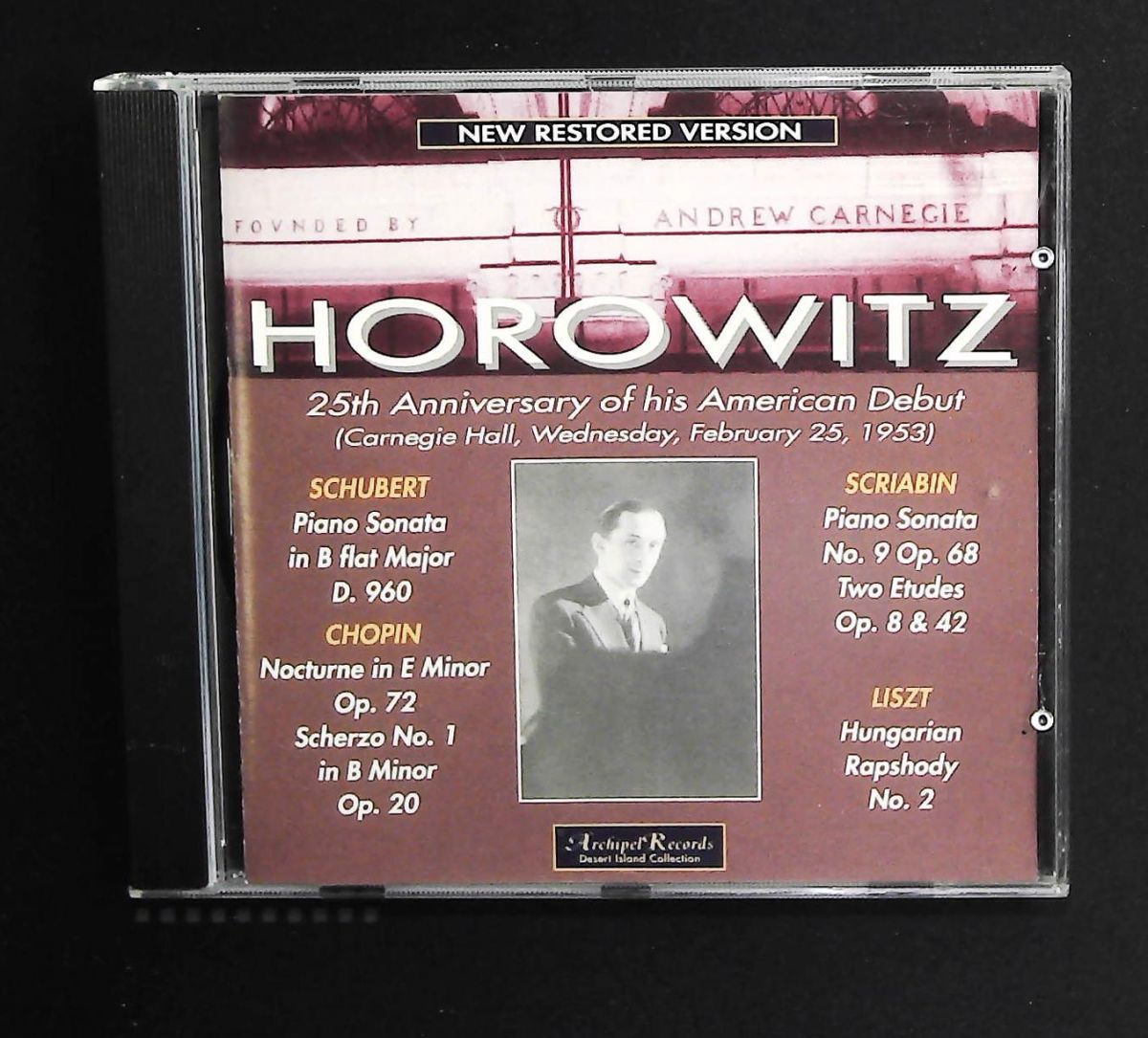 American Debut Carne CD Schubert | Horowitz Archipel