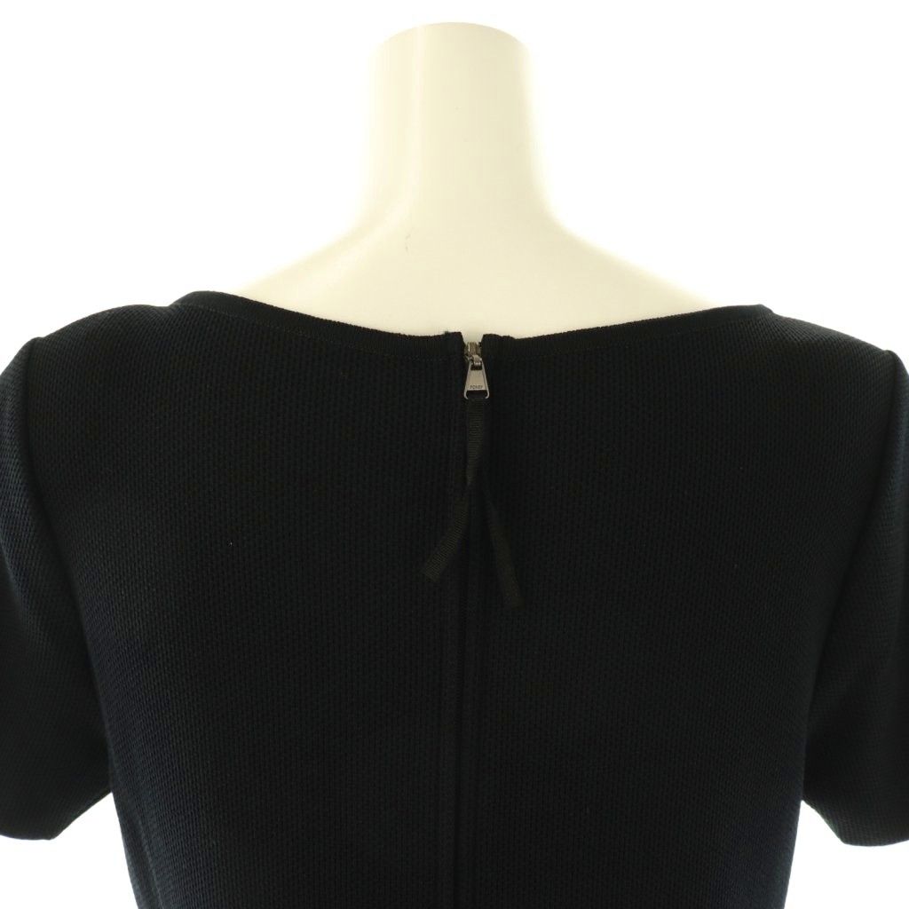 フォクシー FOXEY ニットドレス ワンピース ひざ丈 38 ブラック 43585