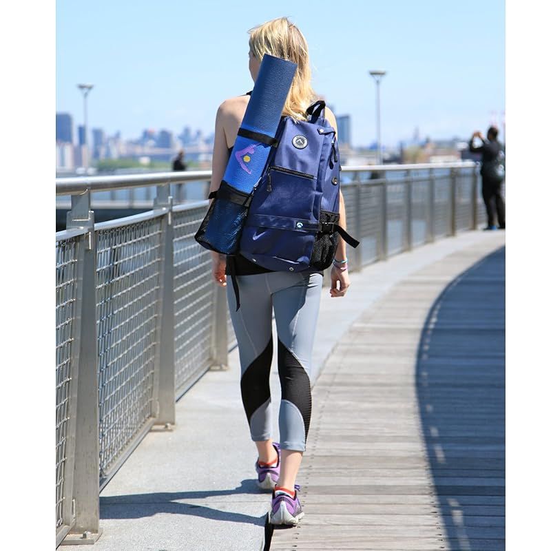 Aurorae オーロラ ヨガ マット スポーツ バッグ 多目的 クロスボディ スリング バックパック Blue 青い 0