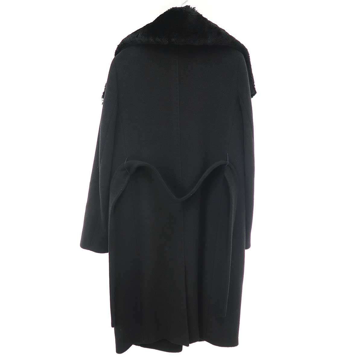 MaxMara マックスマーラ ラパンファーカシミアウールベルテッドコート