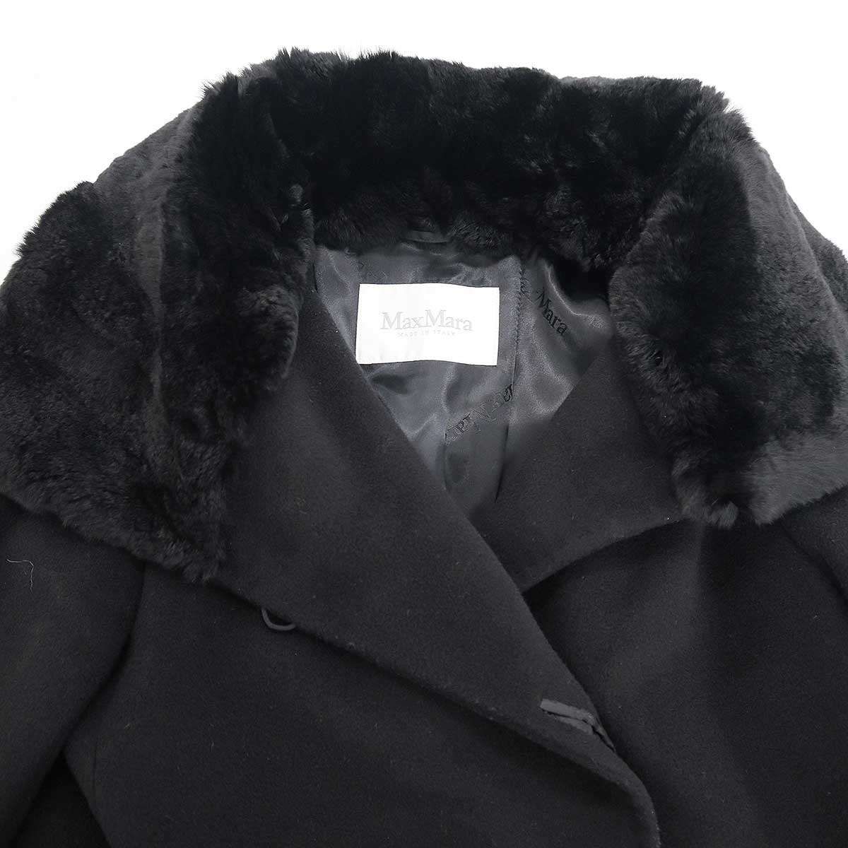 MaxMara マックスマーラ ラパンファーカシミアウールベルテッドコート 