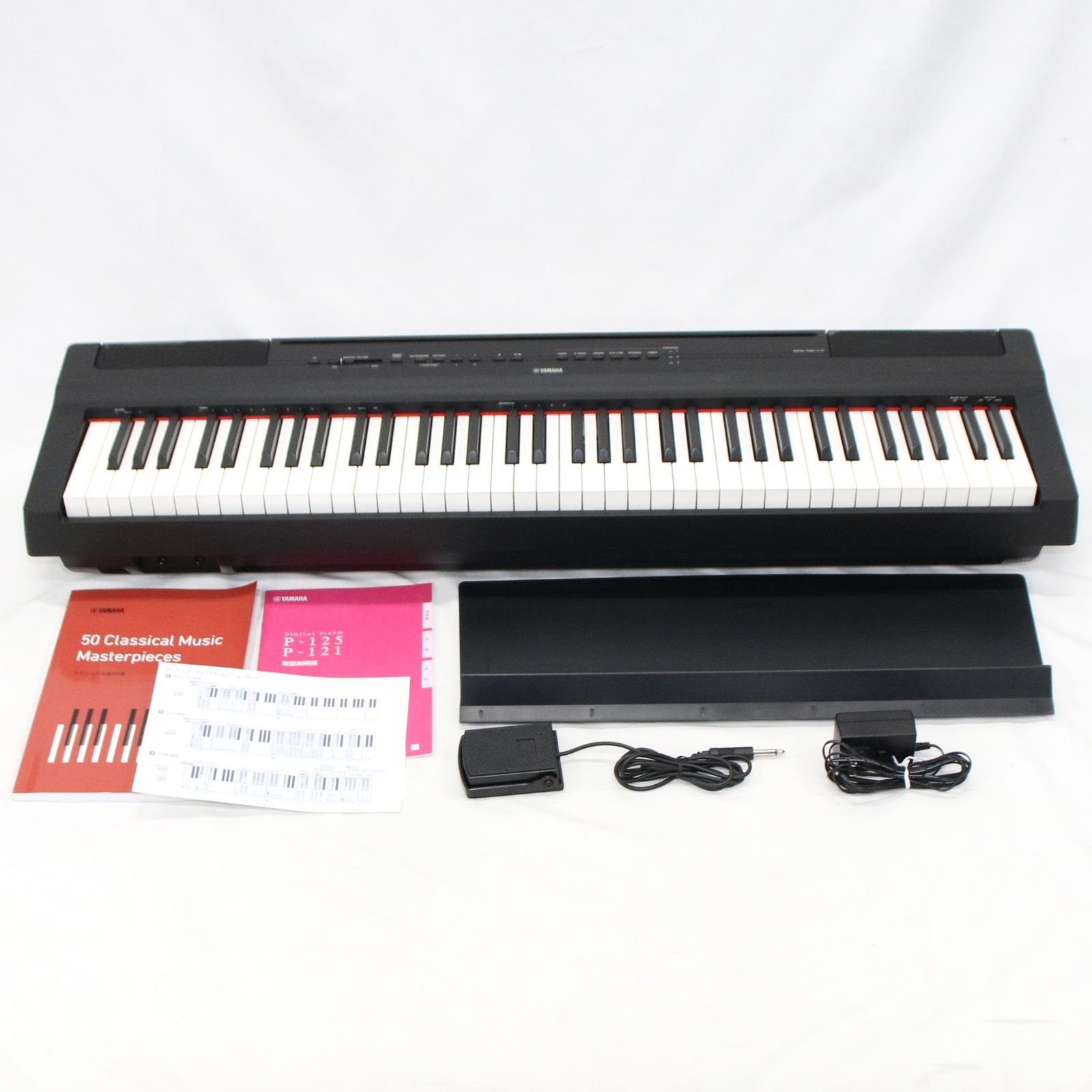 YAMAHA P-121 電子ピアノ 譜面立て ペダル付き p-121-b ブラック 良い B