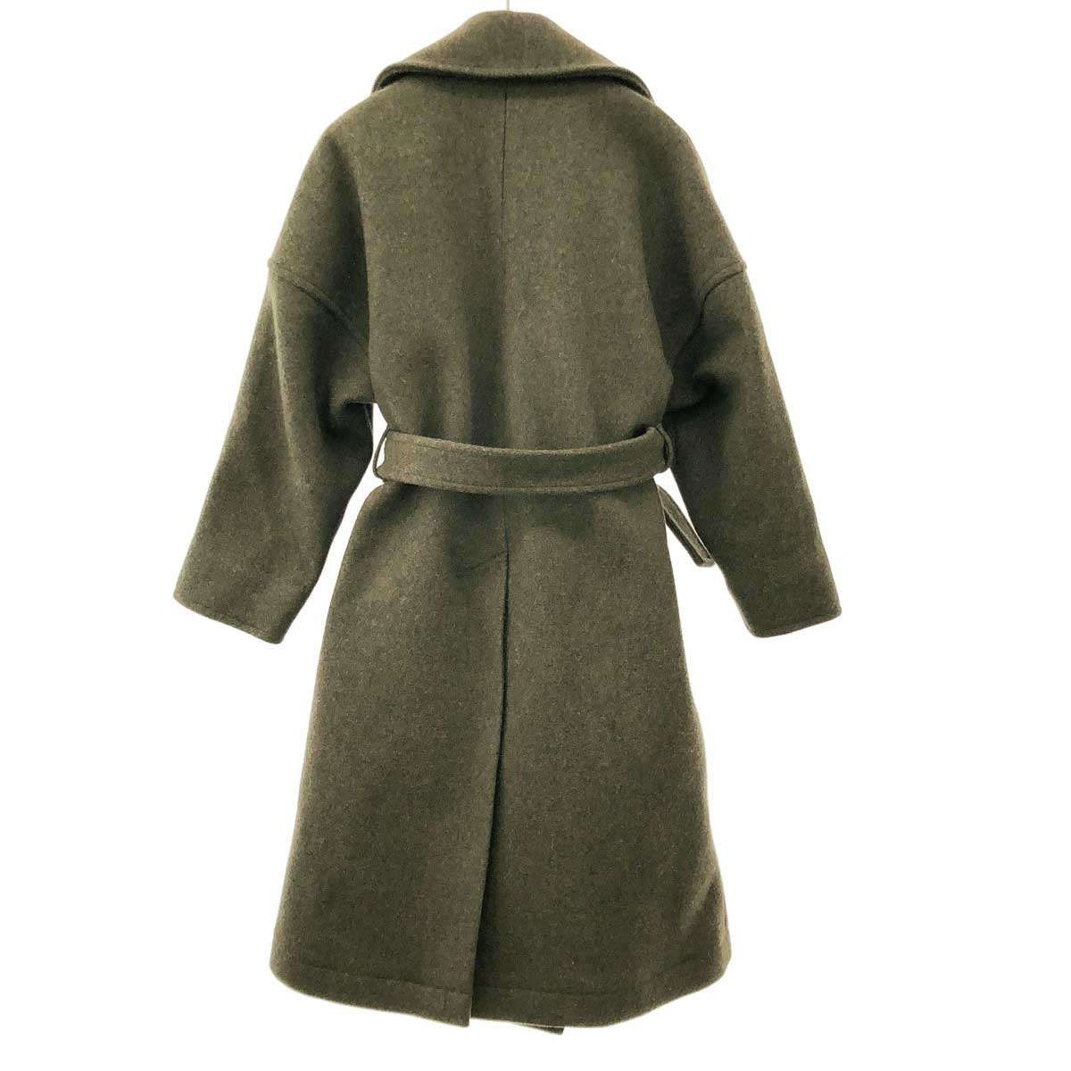 ELIN エリン メルトンウールベルテッドロングコート 11506-33-0609 カーキ 38