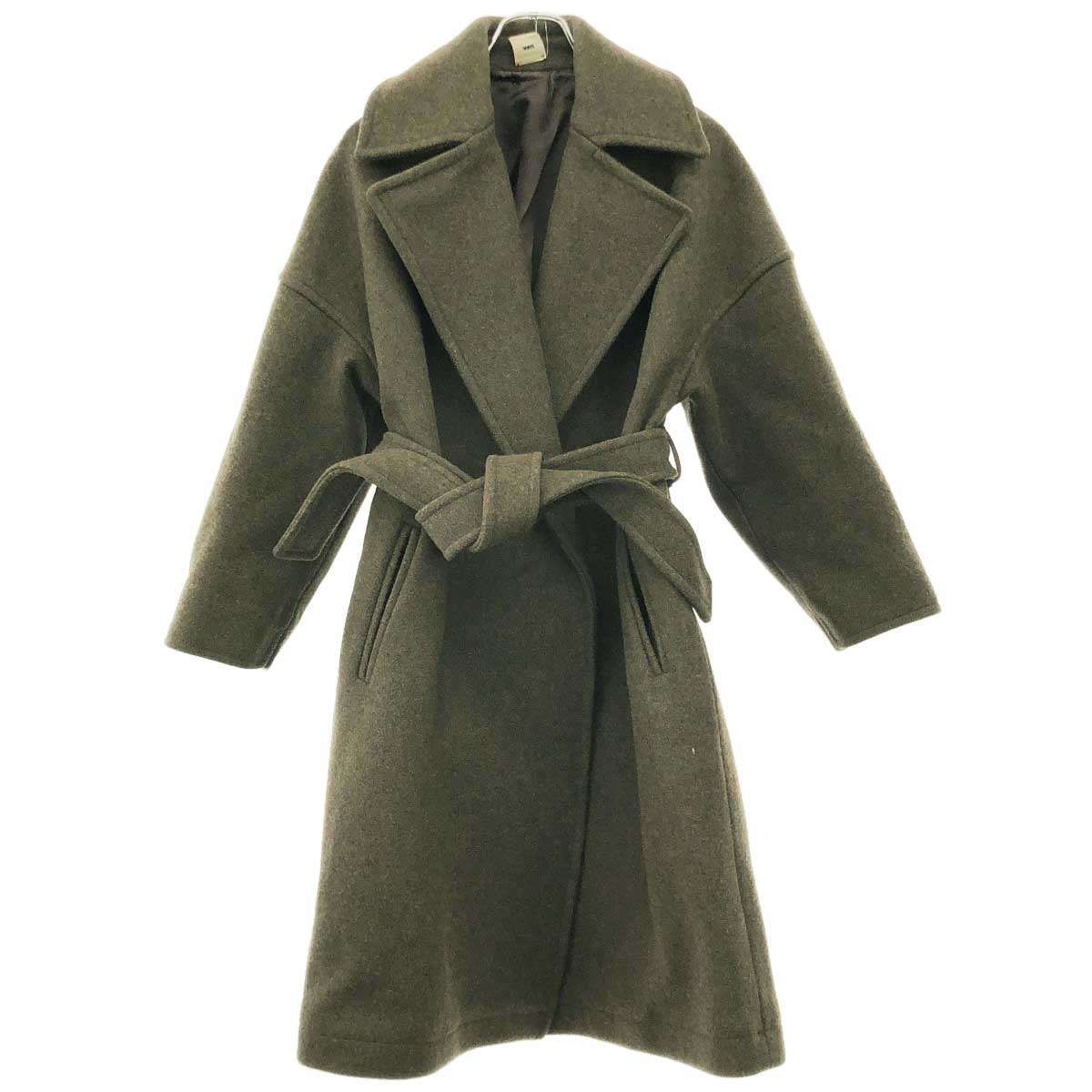 ELIN エリン メルトンウールベルテッドロングコート 11506-33-0609 カーキ 38