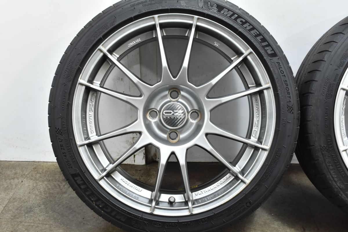 程度良好 OZ ウルトラレッジェーラ 17in 7J 44 PCD100 パイロットスポーツ4 205|45R17 R50 R56 ミニクーパー NDロードスター ヤリス FFCRYSTALESIA_COM