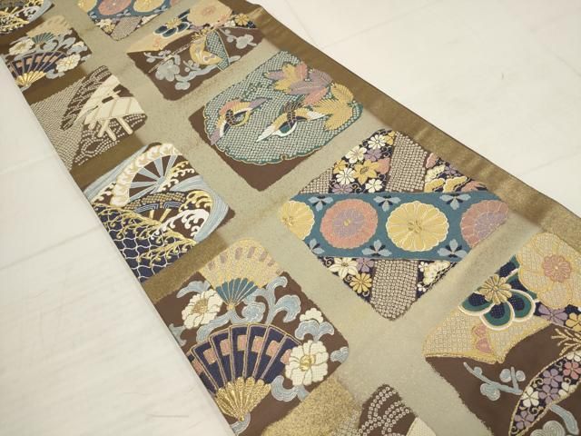 平和屋着物●つけ帯　唐織　人物文　金糸　正絹　逸品　CABA2175dy 平和屋着物○つけ帯 唐織 人物文 金糸 正絹 逸品 CABA2175dy 平和屋着物