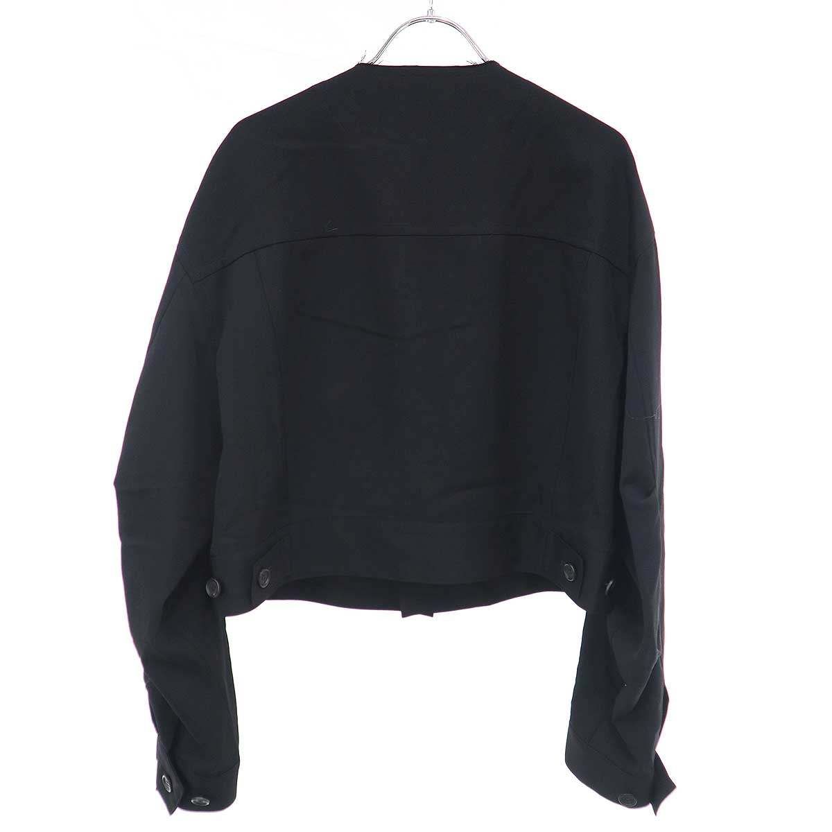 REGULATION Yohji Yamamoto レギュレーション ヨウジヤマモト 25SS ウールシワギャバジン マルチポケットノー ジャケット FT-J52-100 ブラック 2