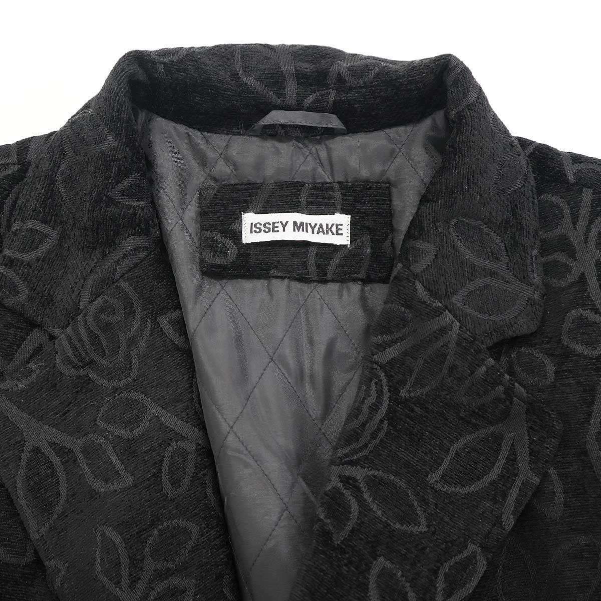 ISSEY MIYAKE イッセイミヤケ フラワージャガードチェスターコート IM01FG042 ブラック M GULLKHAN_COM