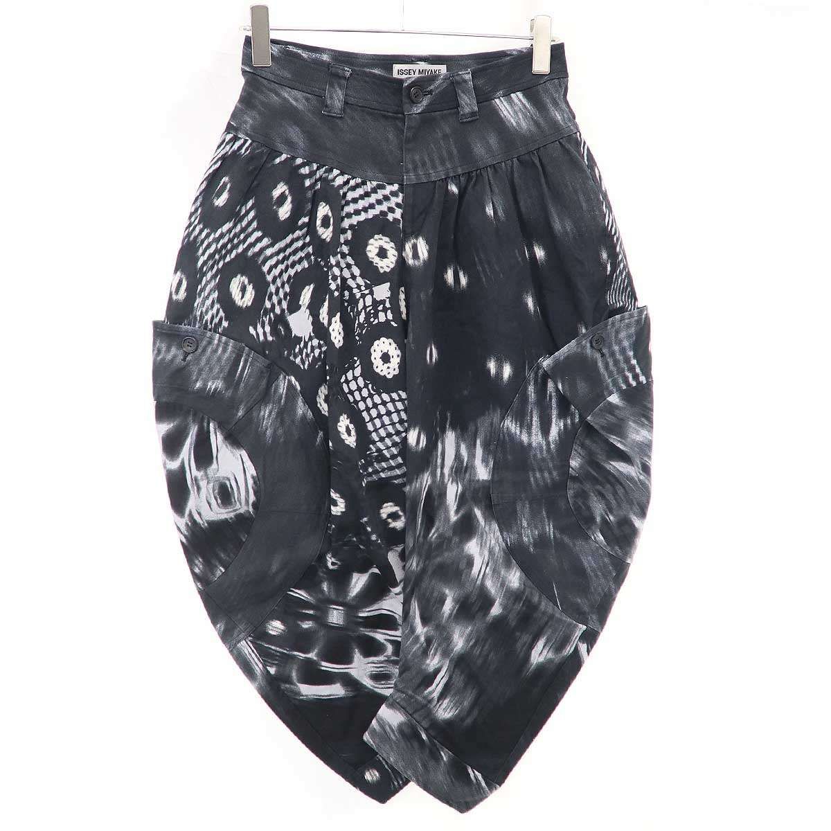 ISSEY MIYAKE イッセイミヤケ 11SS オールオーバーパターン バナナデザインパンツ IM11FF045 ブラック 2