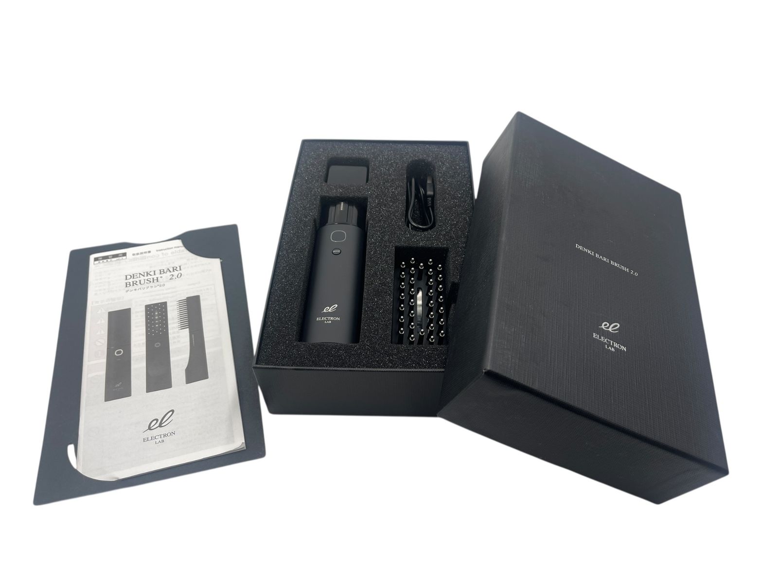 ELECTRON LAB デンキバリブラシ 2.0 DENKI BARI BRUSH 美顔器 本体 箱 説明書 電源アダプタ ケーブル付き