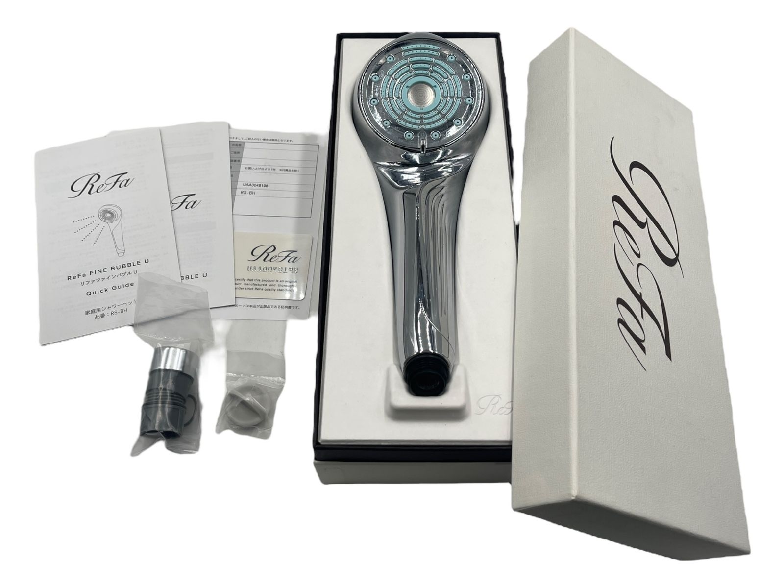 ReFa リファ ファインバブルU RS-BH シャワーヘッド 本体 ジョイント 説明書付属 水垢あり 動作未