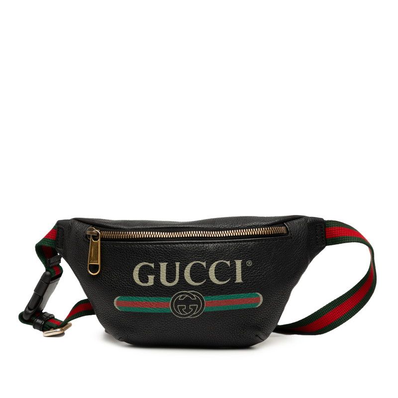 グッチ シェリーライン ボディバッグ ウエストバッグ 527792 ブラック レザー メンズ GUCCI 228-36121