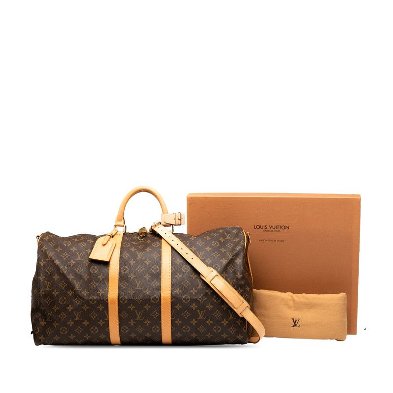 ルイ ヴィトン モノグラム キーポル バンドリエール55 ボストンバッグ ショルダーバッグ 2WAY M41414 ブラウン PVC レザー レディース LOUIS VUITTON 228-36171 DECORATOM_COM_BR