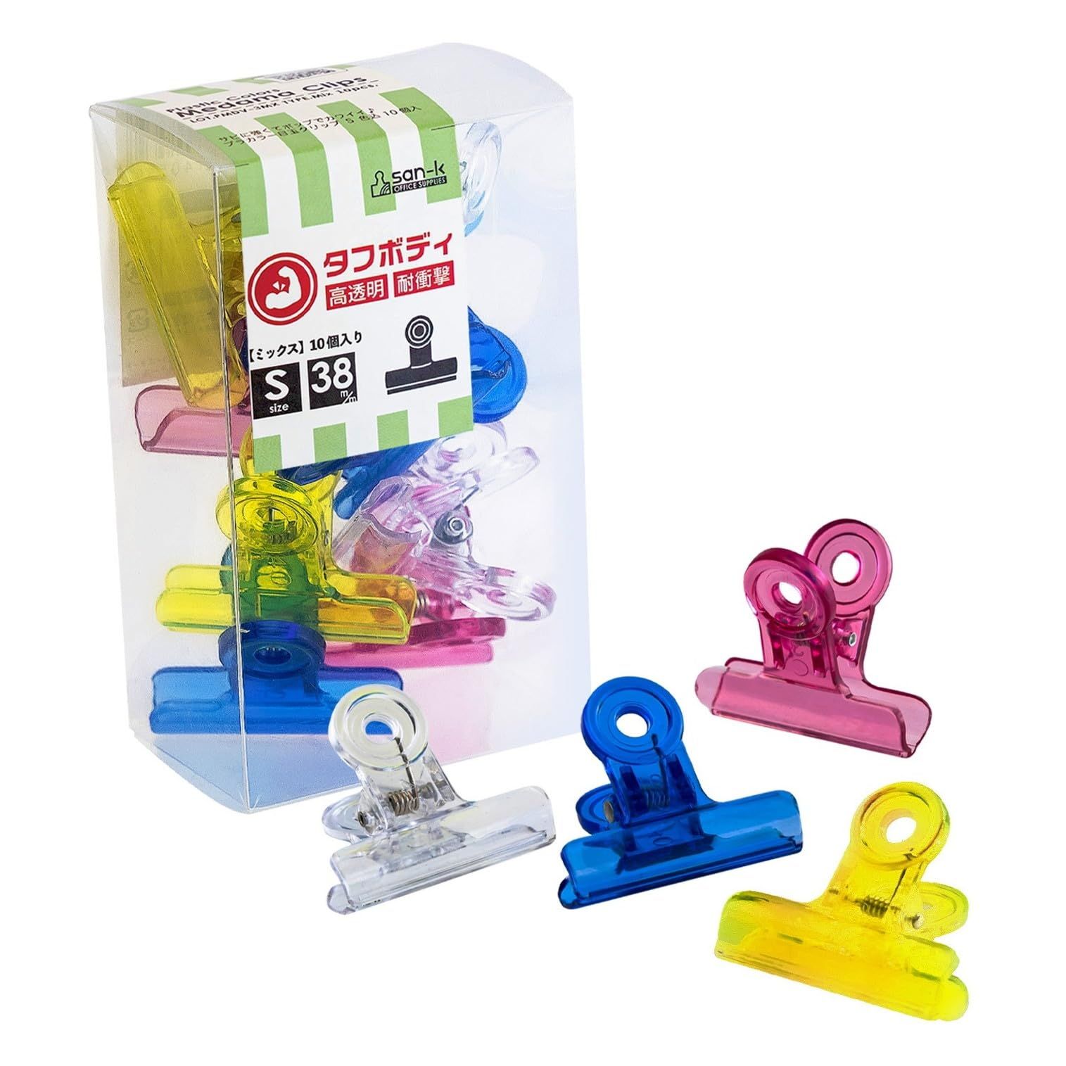 サンケーキコム 目玉クリップ 小 10個入×10箱 プラ製 38mm PMDV-3MX-10 色込