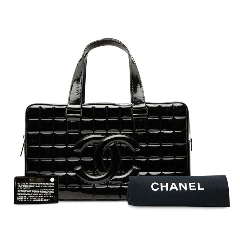 シャネル チョコバー ココマーク ブラック パテントレザー レディース CHANEL 243-38206 DECORATOM_COM_BR