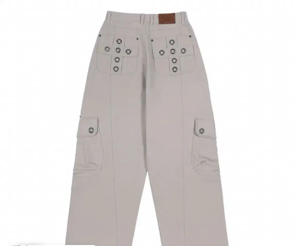 ファンシークラブ クロス ポケット カーゴ ズボン ピンク ベージュ