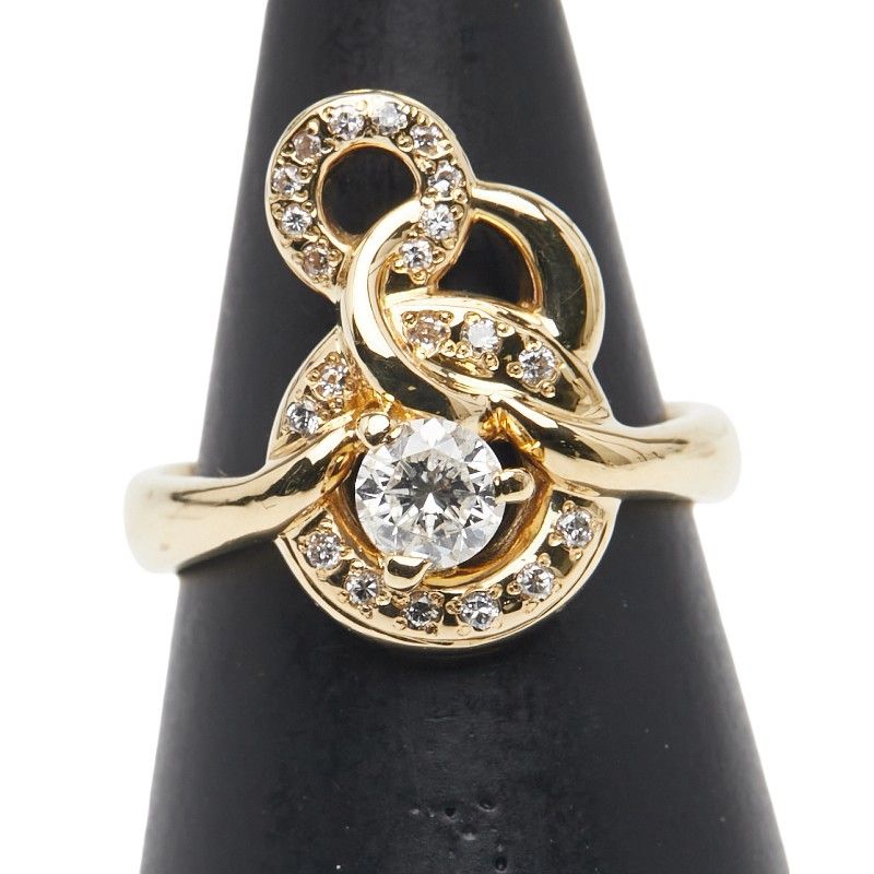 ラウンド サークル モチーフ K18YG イエローゴールド レディース 1-0239045