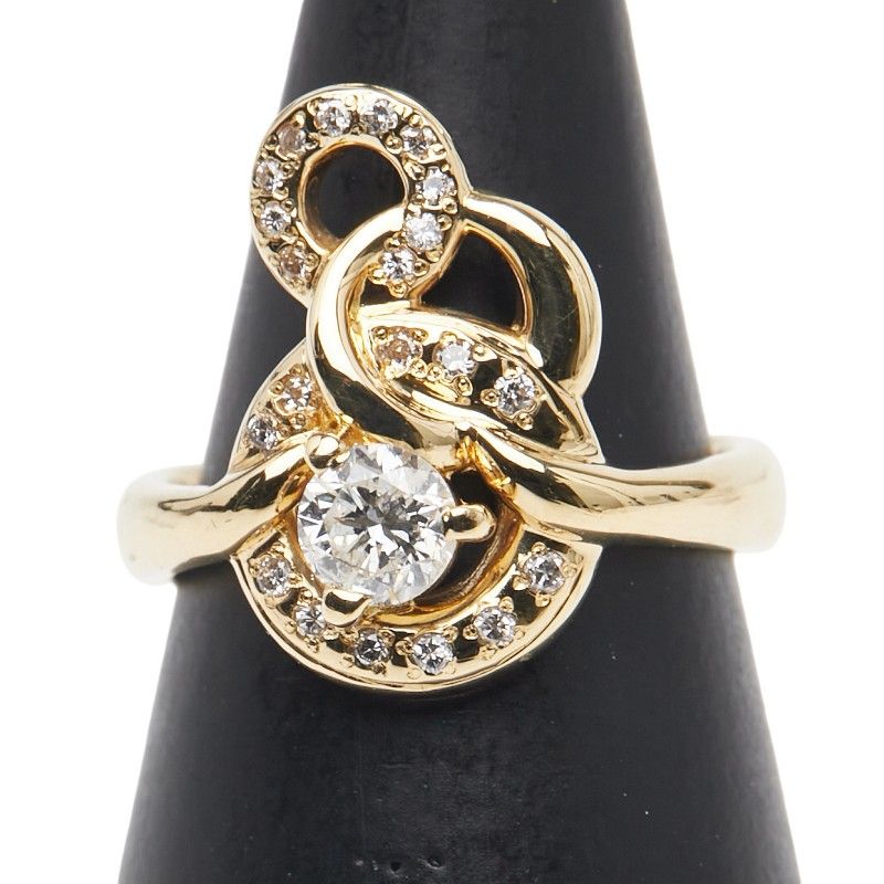 ラウンド サークル モチーフ K18YG イエローゴールド レディース 1-0239045