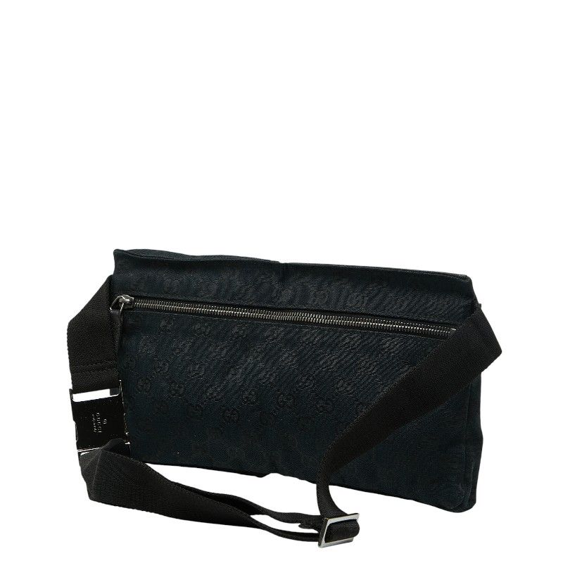 グッチ GGキャンバス ウエストバッグ ショルダーバッグ 28566 ブラック キャンバス レザー レディース GUCCI 214-39363