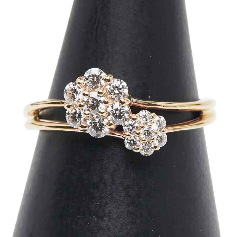 花 フラワー モチーフ K18YG イエローゴールド レディース 1-0239772