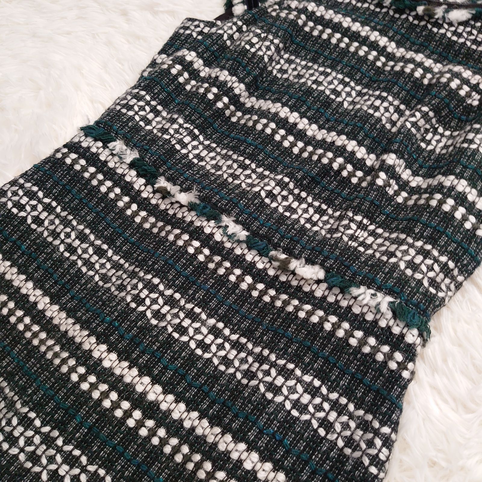 美品です！ Tory Burch トリーバーチ グリーン フェミニン ツイード