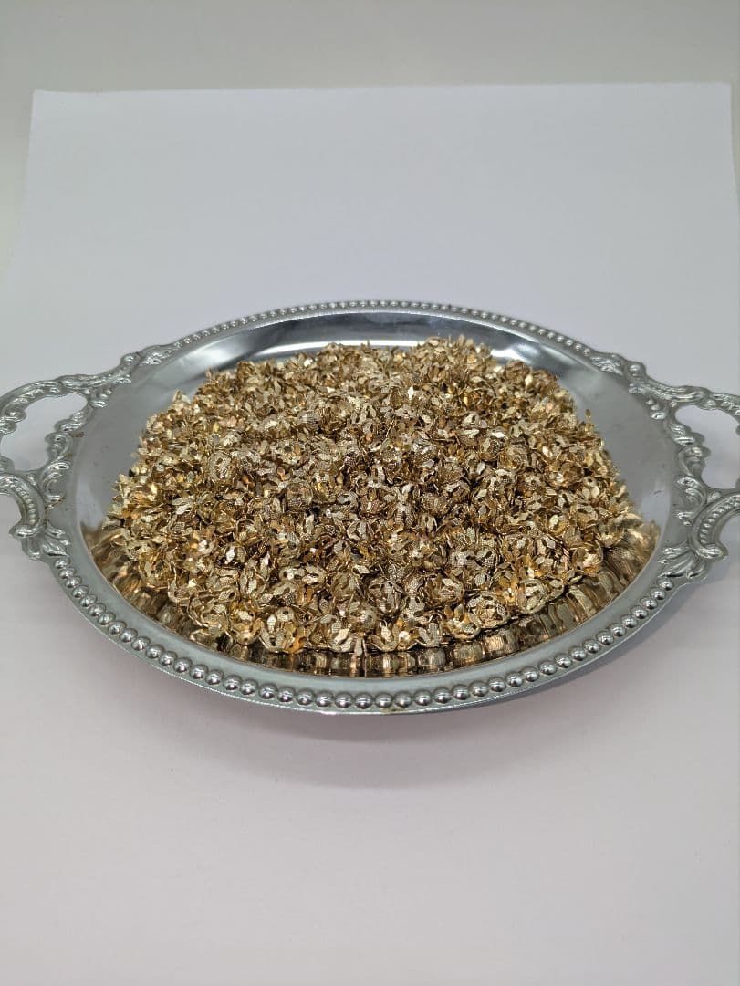 花型 台座 昭和30年代頃 アクセサリー パーツ 日本製 真鍮製 1，900個