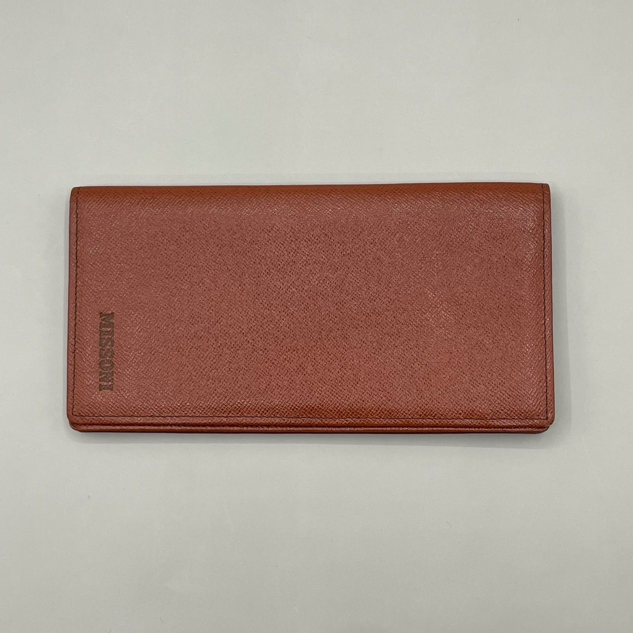 未使用級 MISSONI ミッソーニ 長財布 お札入れ レザー ロゴ 茶 