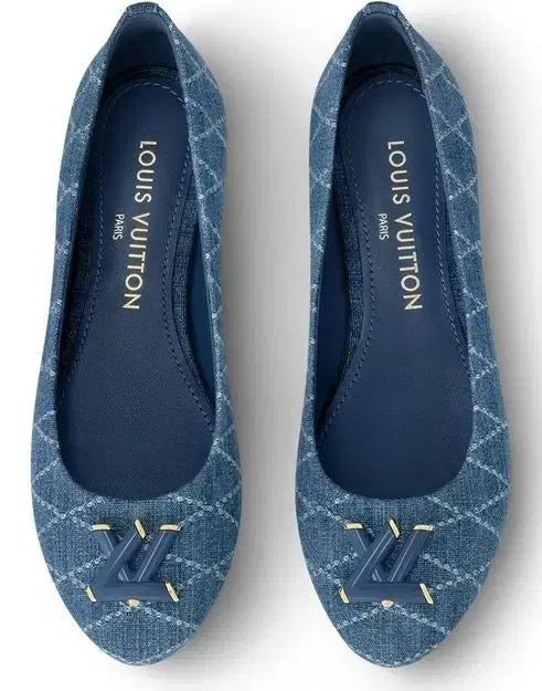 Louis Vuitton デニム バレリーナ フラット シューズ