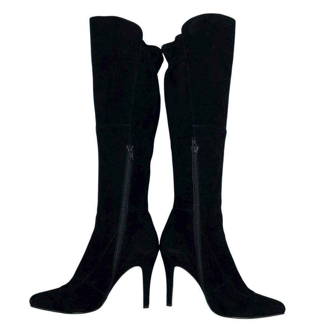 今がチャンス！ DIANA ブーツ ニーハイ サイドジップ スウェード ラウンドトゥ 23 黒 【新品通販】