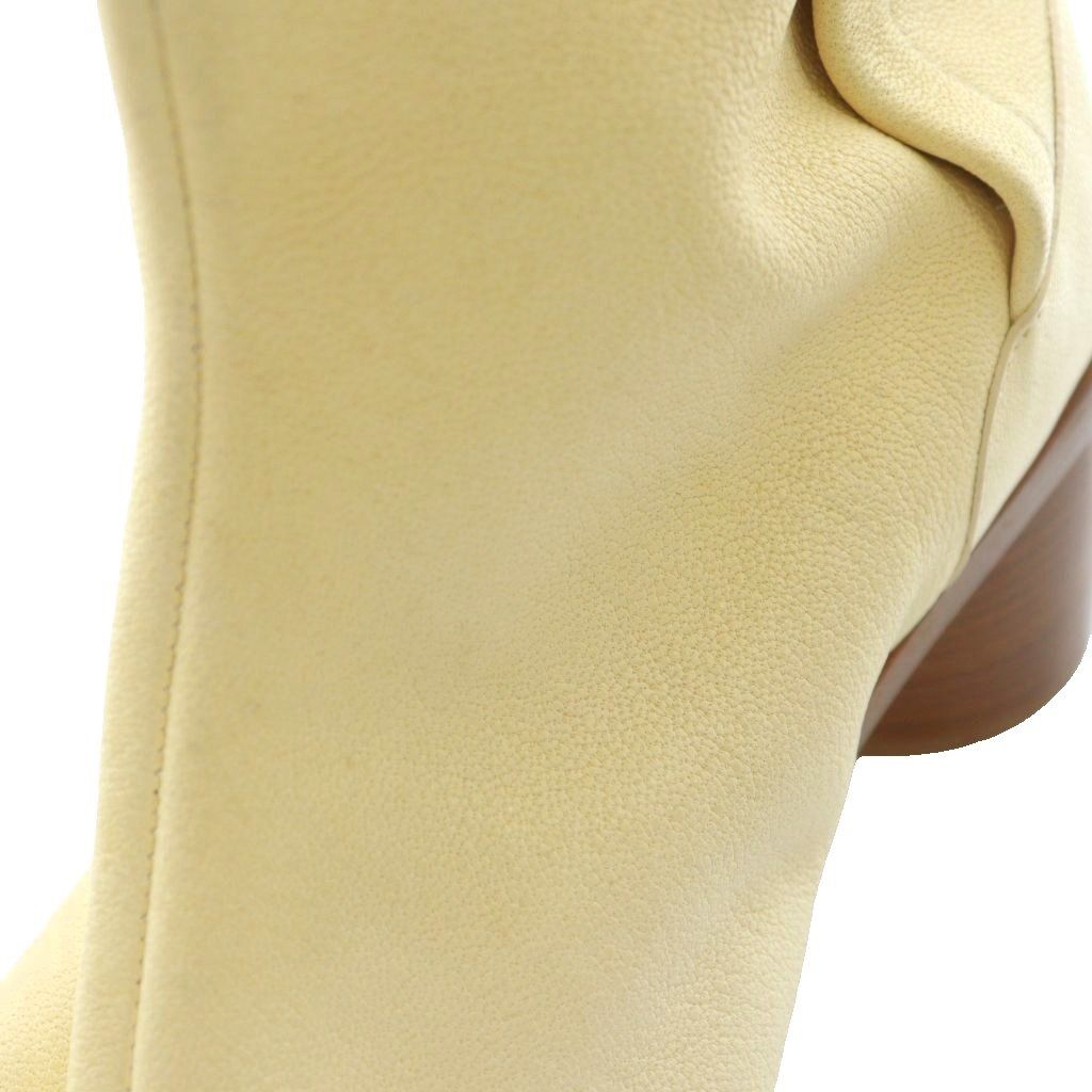  マルタンマルジェラ 22 Martin Margiela Tabi タビ ショートブーツ レザー ロゴ チャンキーヒール 43 28 cm 黄 イエロー GY 17 MQ ブーツ 靴