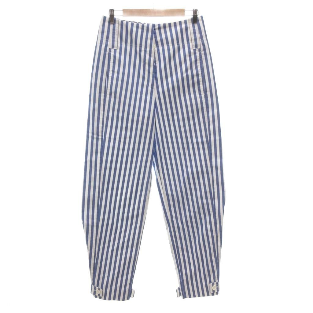 セリーヌ CELINE 2016 フィービー期 ストライプパンツ スラックス 36 M コクーン 青 ブルー 白 ホワイト |AE GY19