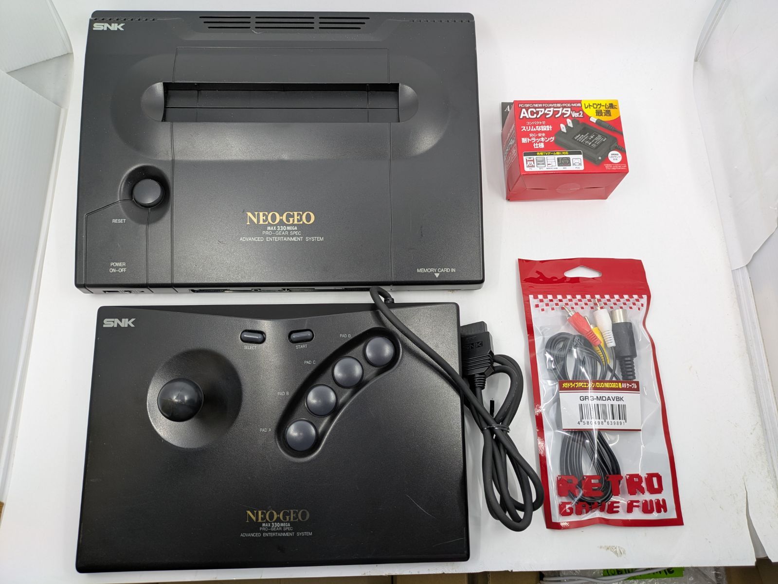 動作 済 SNK NEO GEO NEO-0 ネオジオ 本体 コントローラー ACアダプタ付