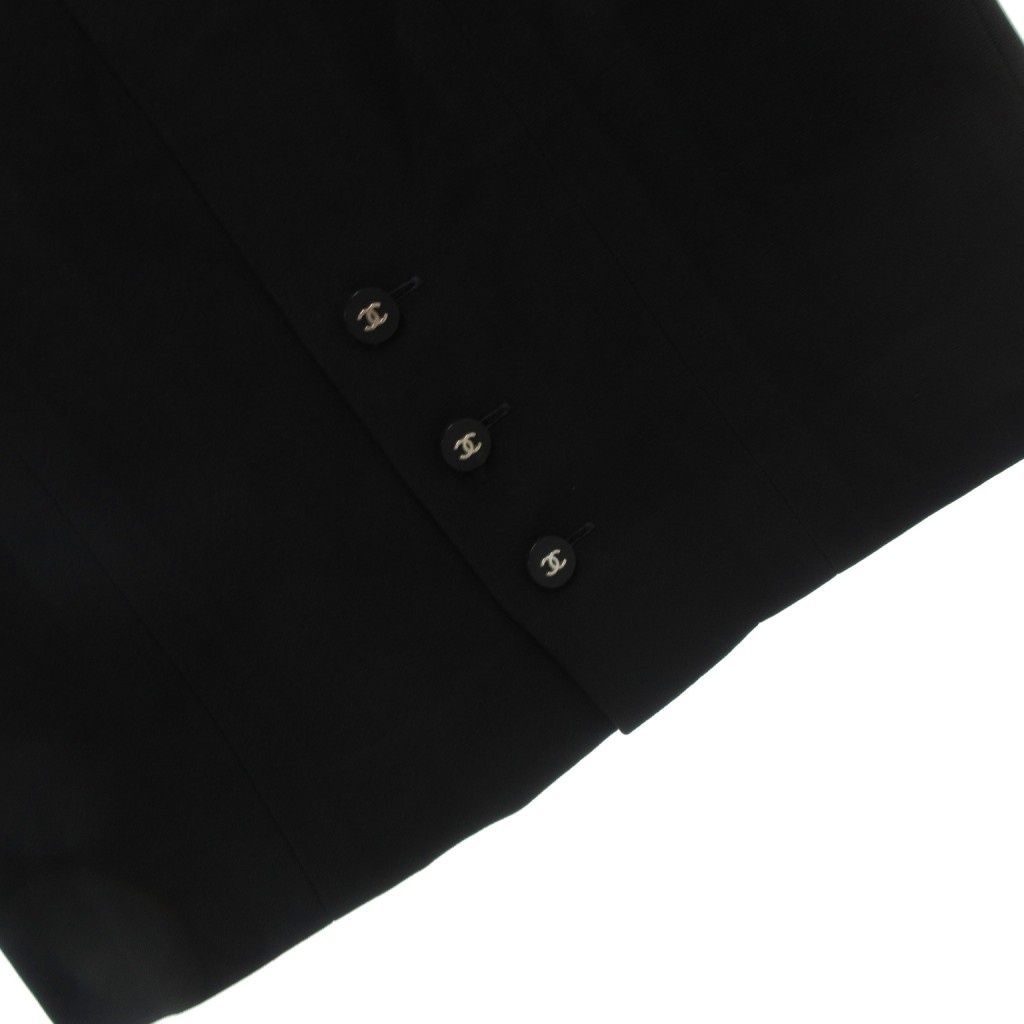 シャネル CHANEL 96P P06355W02290 タイトスカート フォーマル ココマーク ひざ丈 38 黒 ブラック FF GY19 AA GULLKHAN_COM