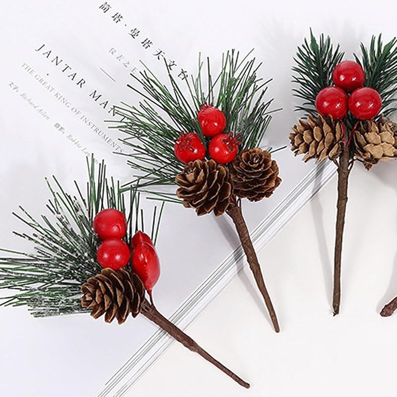 クリスマス ミニ人工松ぼっくり レッドベリー 人工松ピック 飾り 造花 楽天市場】Bacucine クリスマス 人工松ピック 12個セット クリスマス