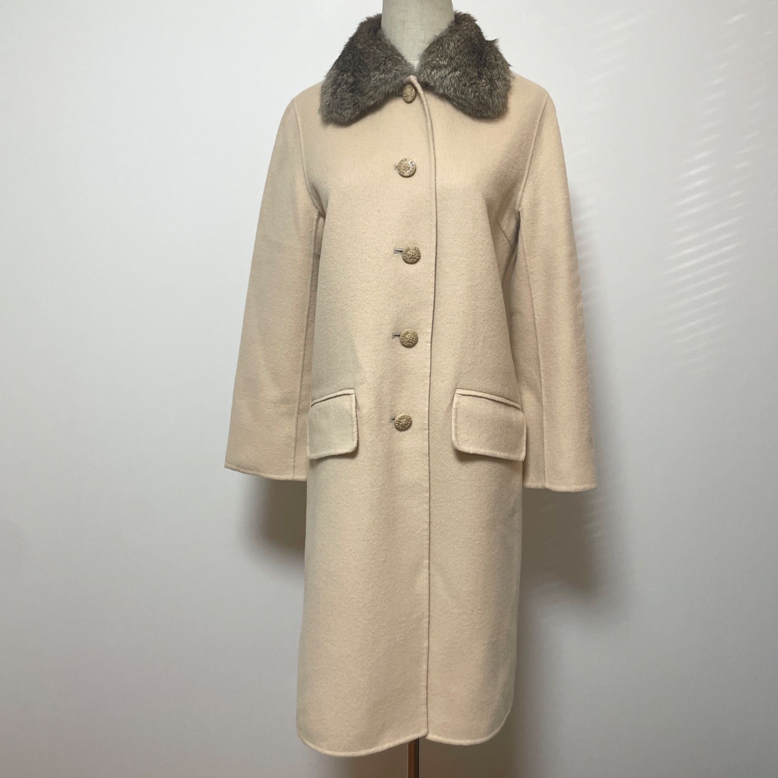 CLATHAS クレイサス ファー付き ロングコート 38 ウール100％ - メルカリ