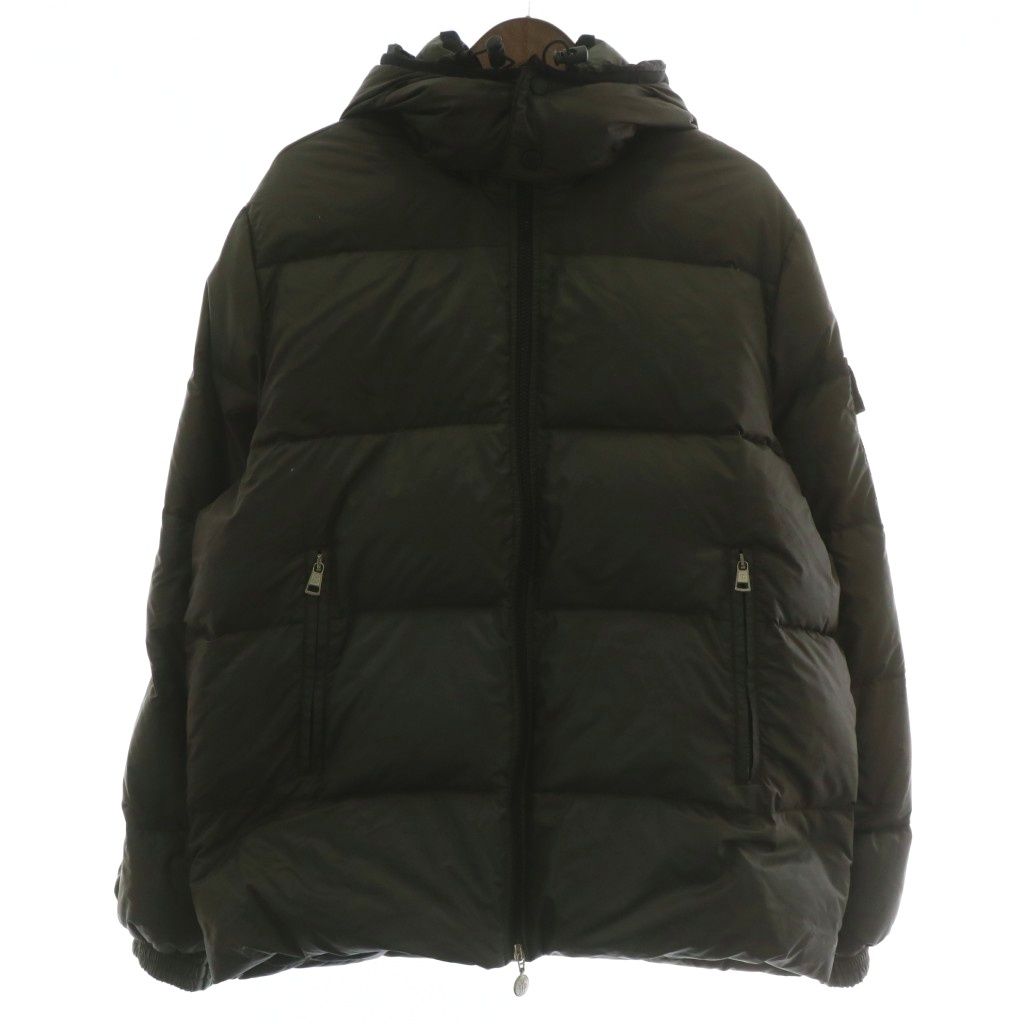 モンクレール MONCLER バジーレ BAZILLE ダウンジャケット アウター ナイロン フード ジップアップ ロゴ ワッペン 1 M カーキ 41311|50|68959 |XZ GY01