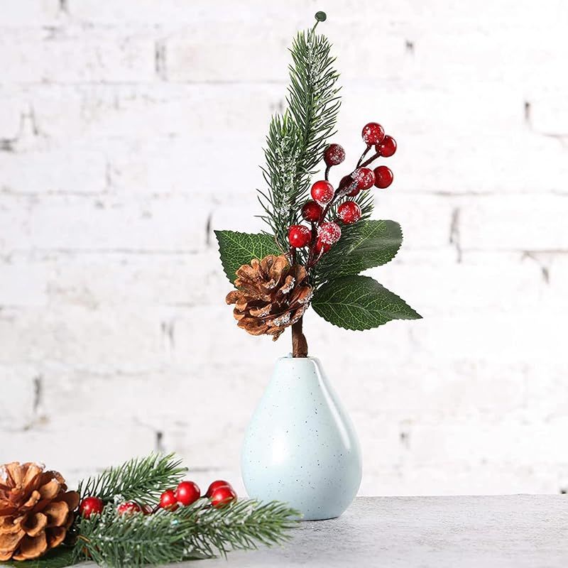 Bacucine クリスマス 人工松ピック 12種類 クリスマス 飾り レッド