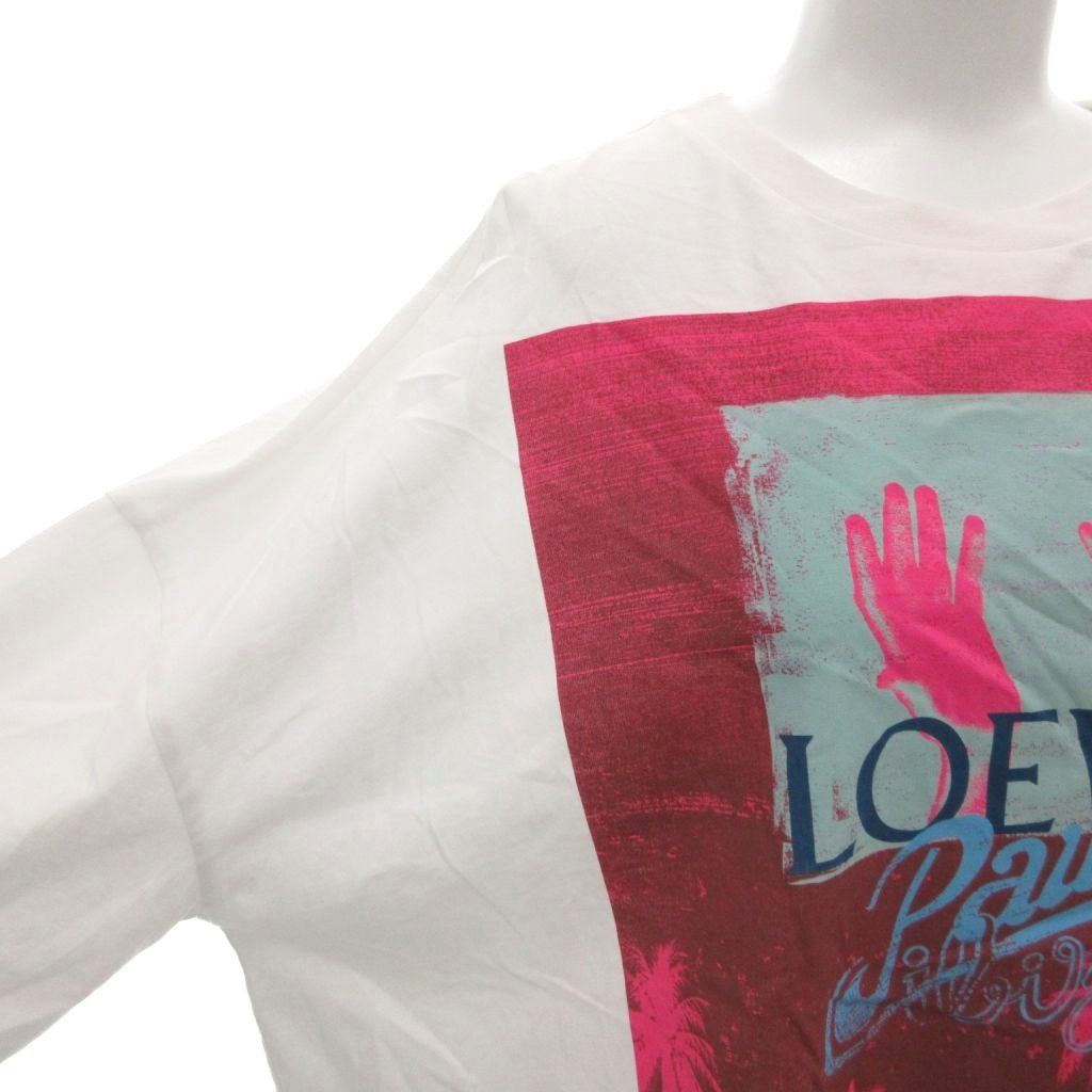  ロエベ LOEWE Paula s Ibiza Tシャツ カットソー XS 白 ホワイト プリント クロップド FF GY 19 半袖(Tシャツ) Tシャツ カットソー