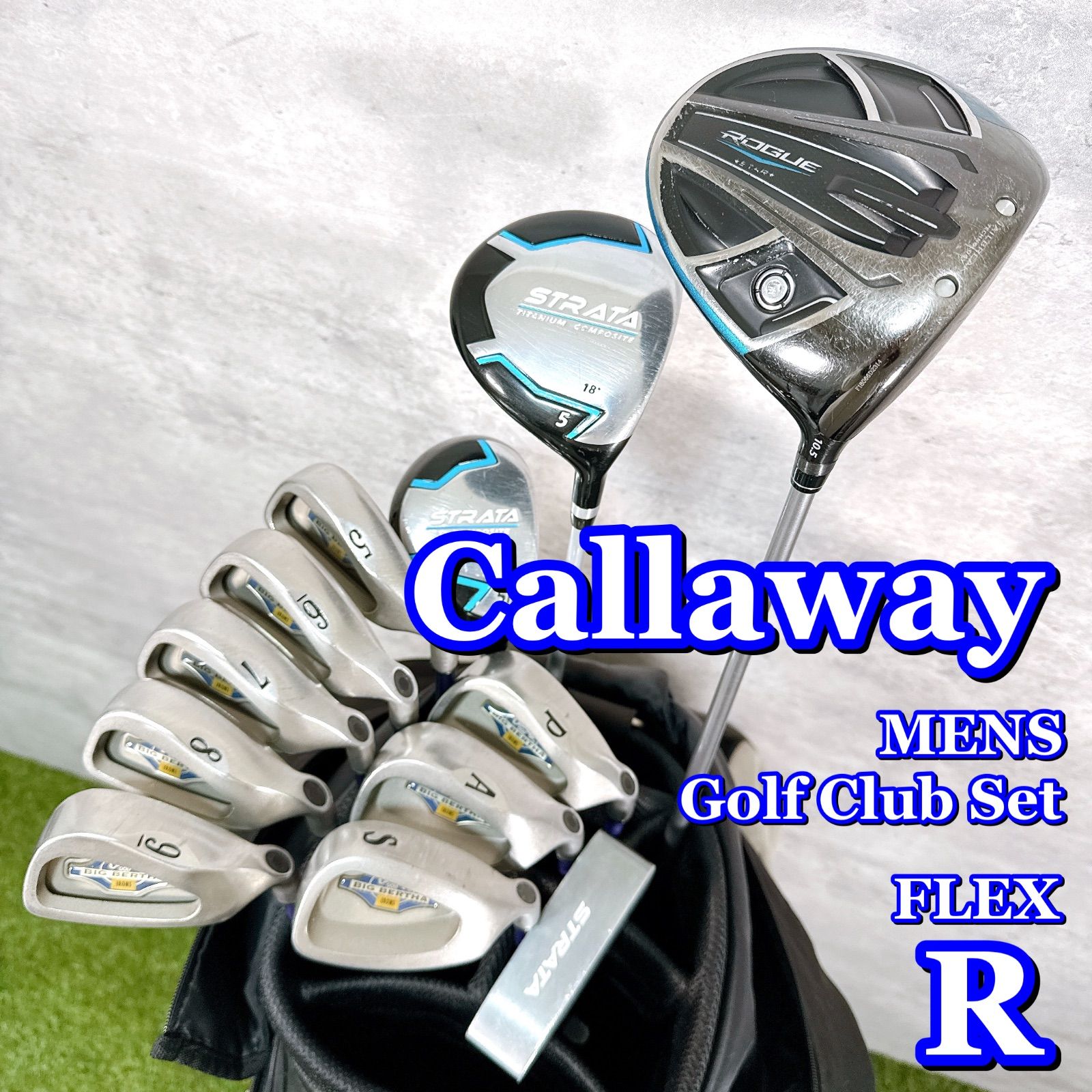 ゴルフクラブセット メンズ Callaway キャロウェイ ROGUE STRATA ローグ ストラータ フルセット 12本 キャディバッグ付き フレックスR 男性 右利き K150