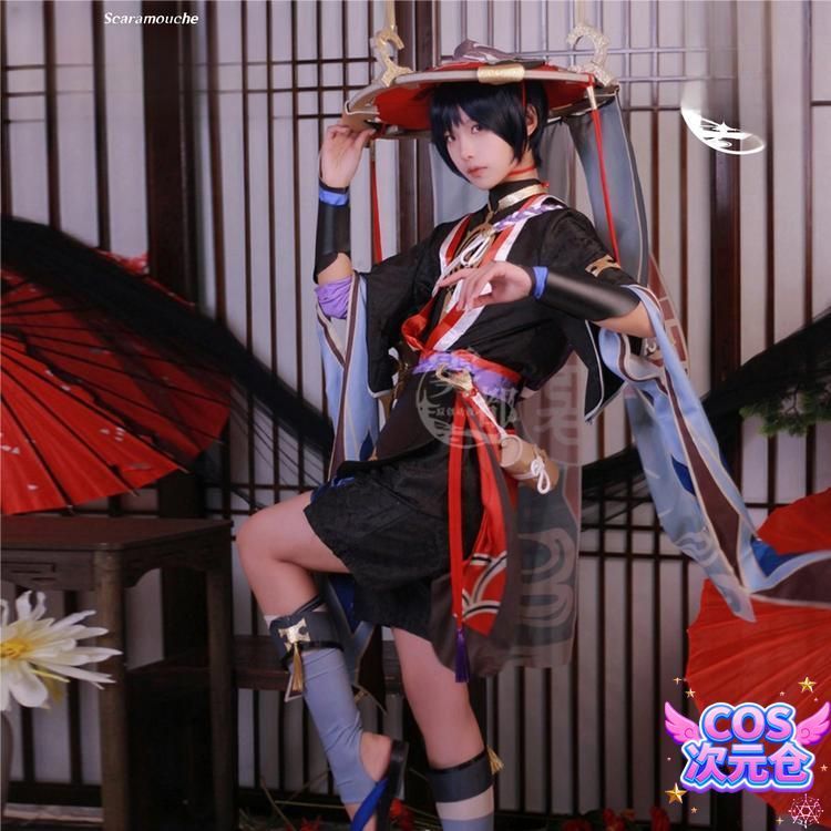 ♥ 霧都アニメ 原神 愚人衆第六席 散兵 コスプレ衣装 ハロウィン 新発売 仮装 キャラクター服