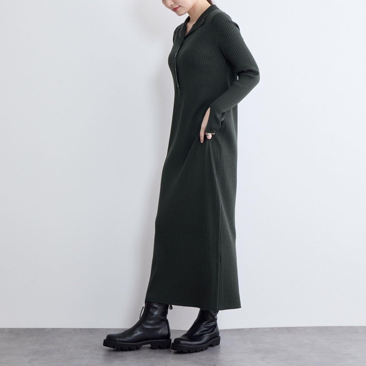 HIMIKO ヒミコ トラックソールフロントジップブーツ 641409ブラック240