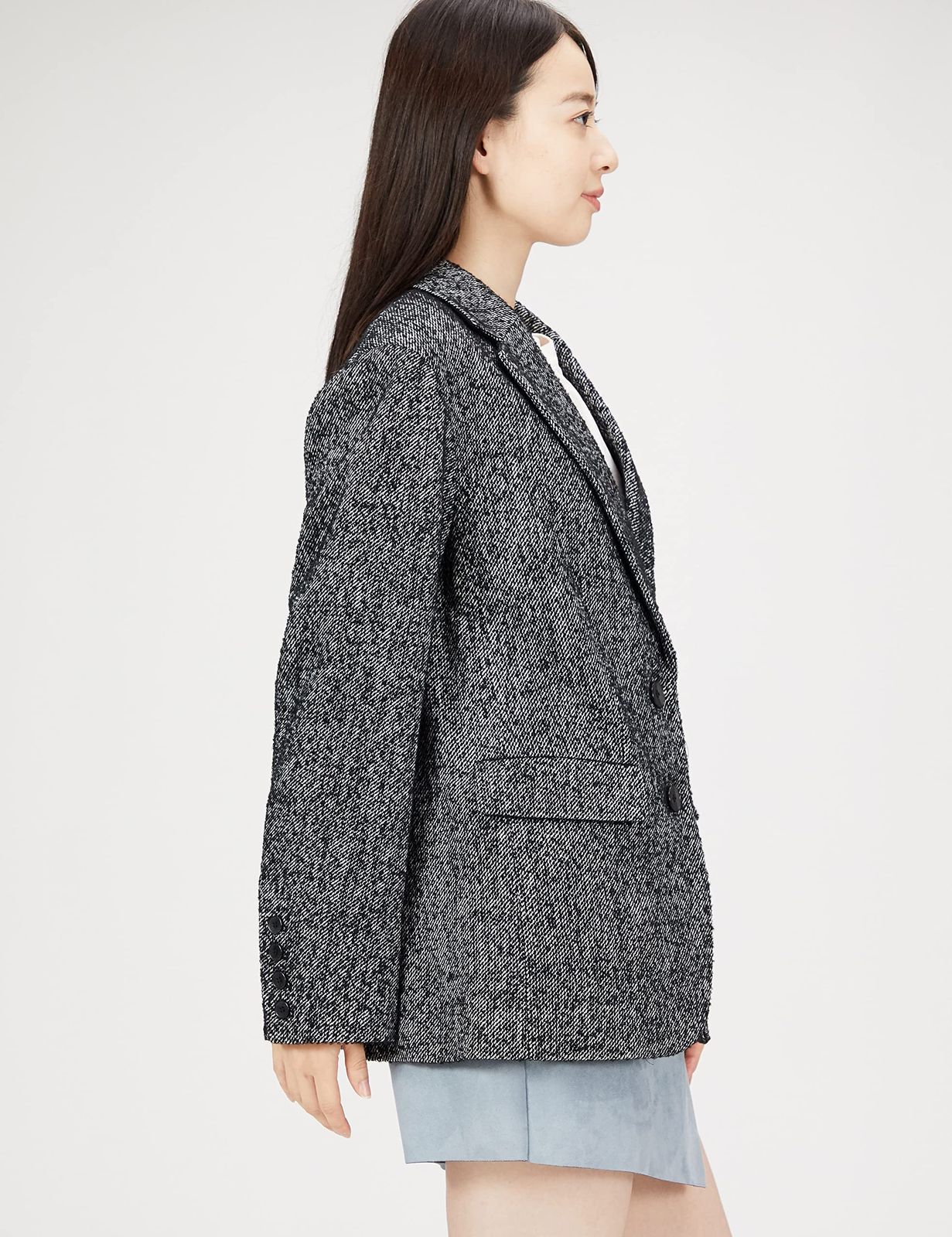 リリーブラウン シャギージャケット レディース BLK F